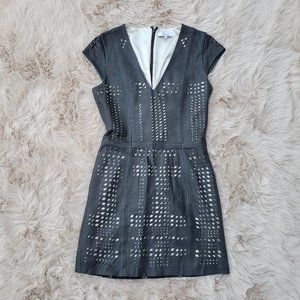 Parker Serena Laser Cut Leather Dress